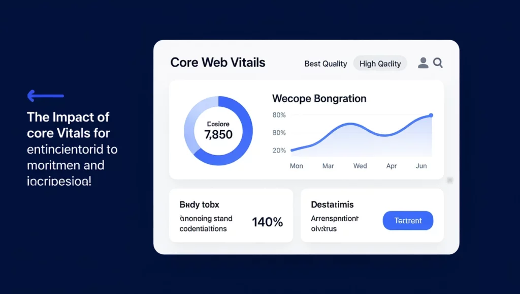 A Core Web Vitals metrikáit bemutató grafikon, amely a weboldalak teljesítményét és felhasználói élményét elemzi. A képen látható adatok a rangsorolás szempontjából fontosak.