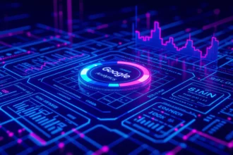 A Google Analytics és Search Console integrációját bemutató grafika, amely a weboldal teljesítményének elemzésére utal.