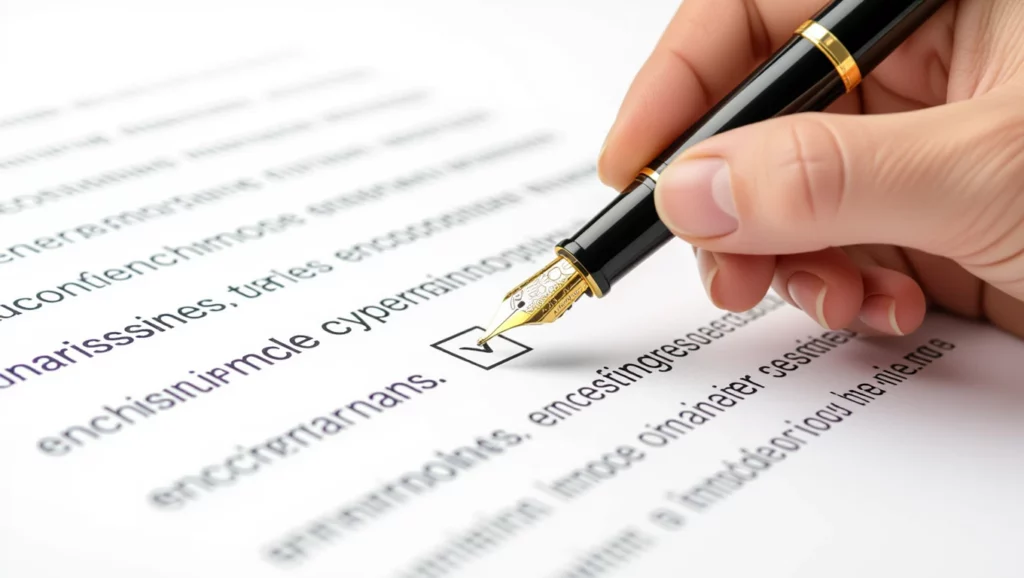 A képen egy kéz látható, amely egy tollal egy papírlapon lévő szöveget jelöl meg, hangsúlyozva a figyelemfelkeltő címsorok fontosságát.