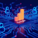 A Google Analytics logója körül diagramok és felhasználói ikonok láthatók, amelyek a weboldal forgalmának elemzésére utalnak.