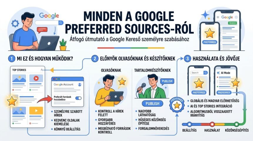 Google Preferred Sources információs grafika az AI-keresések korában