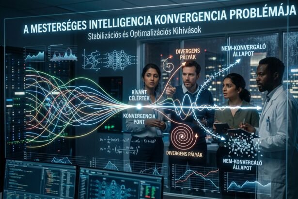 A mesterséges intelligencia konvergencia problémáját bemutató grafika.