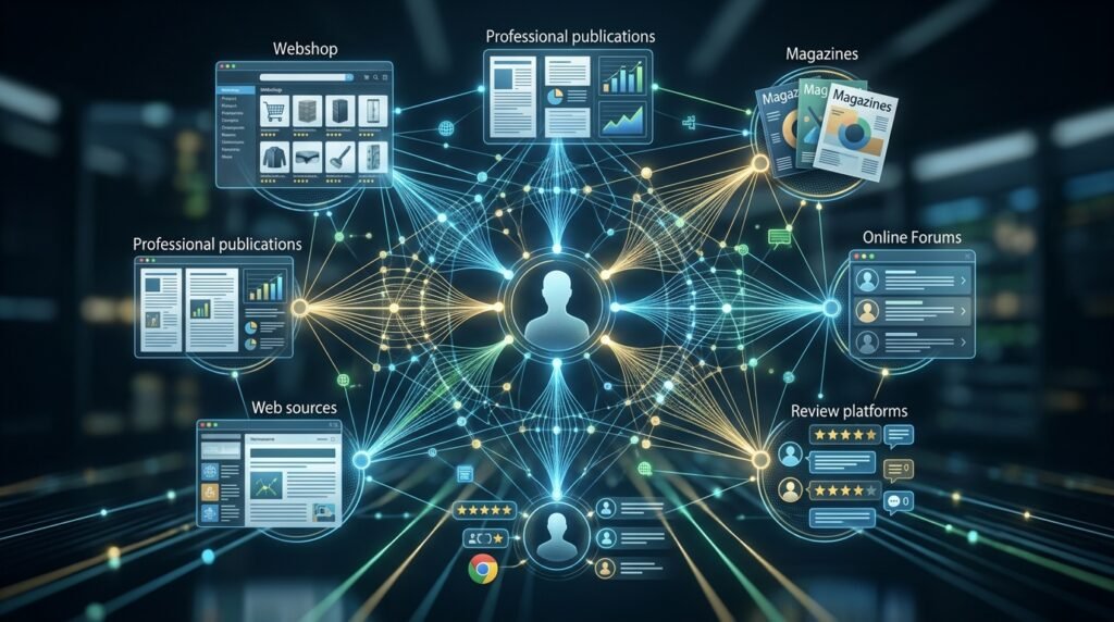 AI-alapú keresés és márkafelismerés digitális koncepciója
