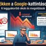 Elemző grafikonok és SEO stratégia csökkenő kattintásokkal.
